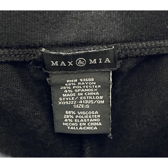 Max &‎ Mia Knit Pull On Tapered Leg Lounge Pants Womens Size Small Black Pockets - Picture 3 of 11